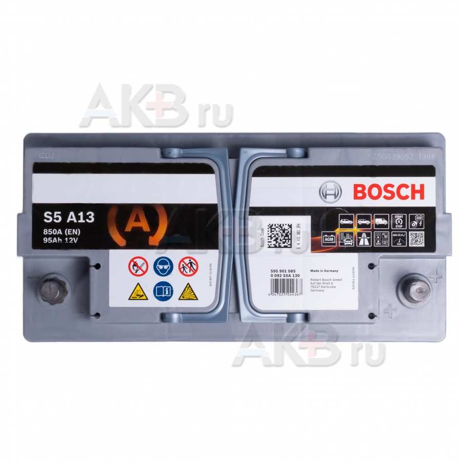 Автомобильный аккумулятор Bosch S5 AGM Start-stop 95R (850A 353x175x190) A13