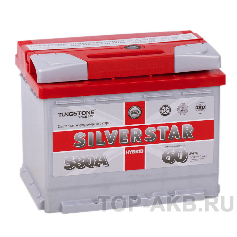 Автомобильный аккумулятор Silverstar Hybrid 60L 580А 242х175х190 (гибридный)