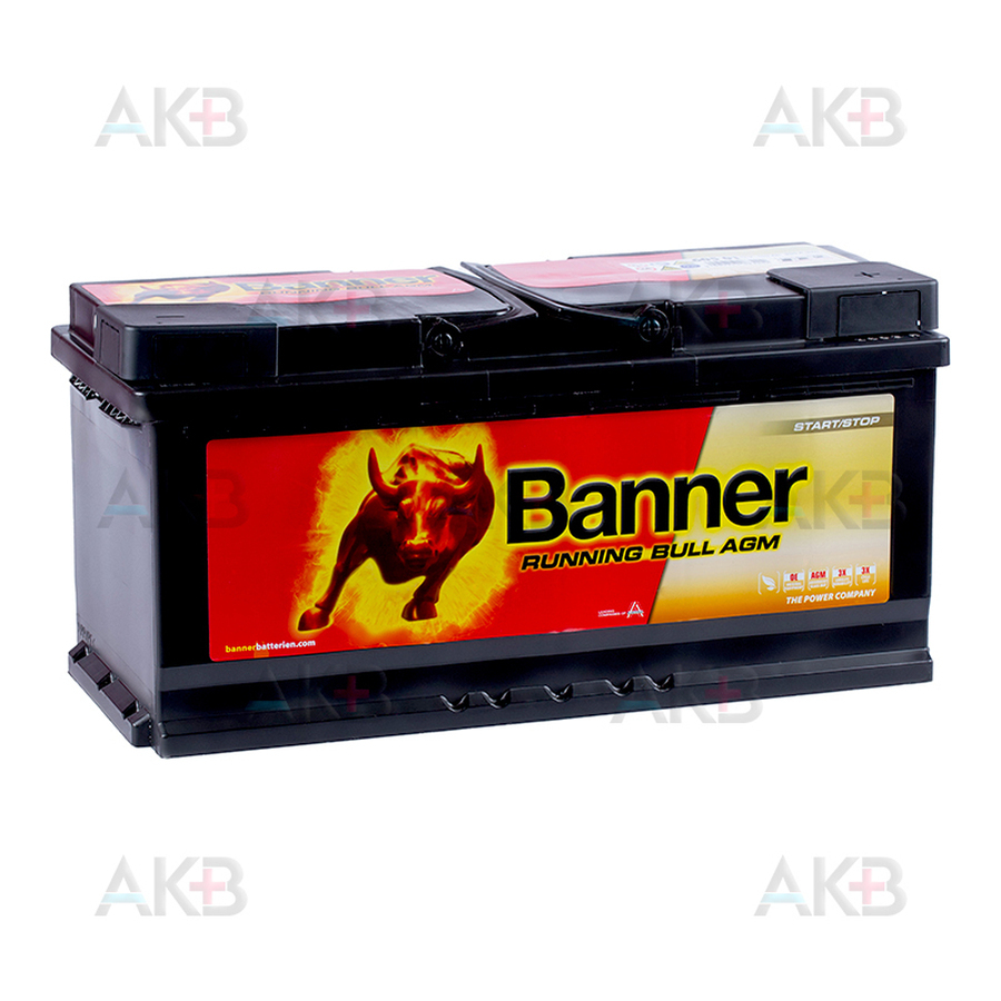 Автомобильный аккумулятор BANNER Running Bull AGM Start-Stop (60 501) 105R  950A 394x175x190