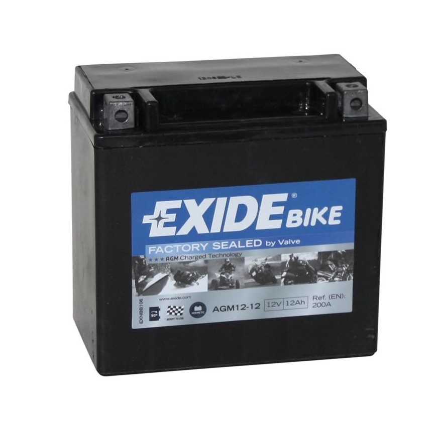 Мото аккумулятор Exide AGM Ready 12-12  12V 12Ah 200A (152x87x145) прям. пол.