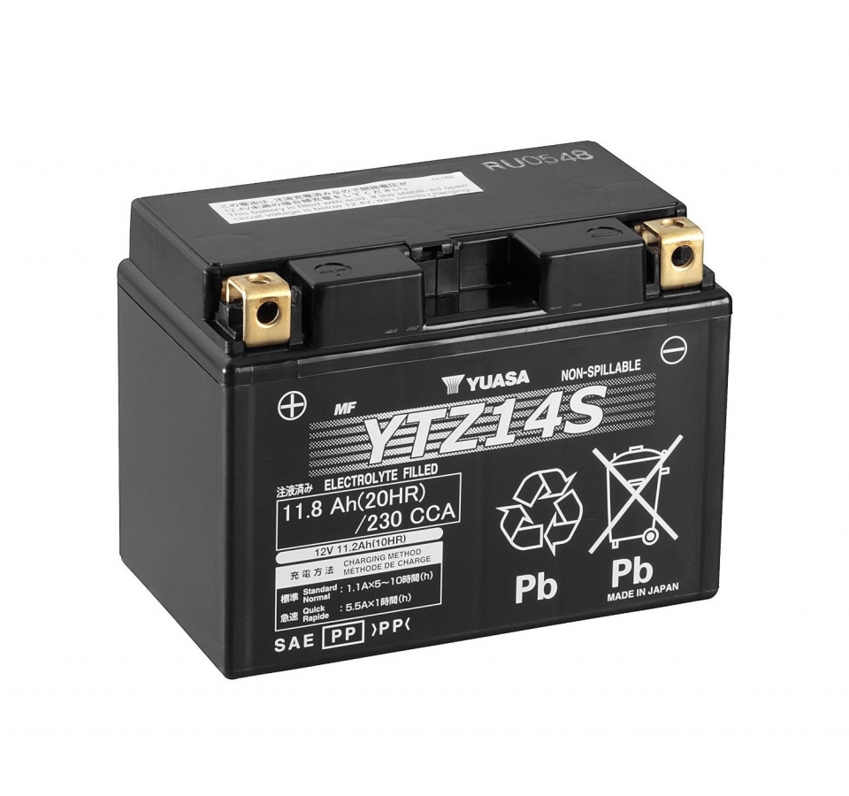 Мото аккумулятор Yuasa YTZ14S - 11,8 Ач 230А (150x87x110) прям. пол. AGM