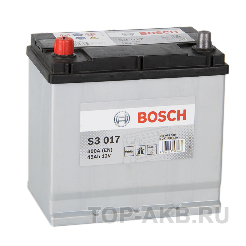 Автомобильный аккумулятор Bosch S3 017 45L 300A 219x135x225