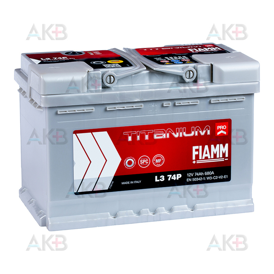 Автомобильный аккумулятор Fiamm Titanium Pro 74 Ач 680A обр. пол. (278x175x190) L3 74P