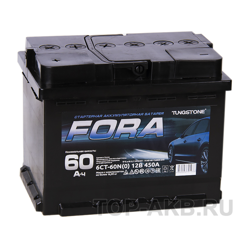 Автомобильный аккумулятор FORA 60L 450А 242x175x190