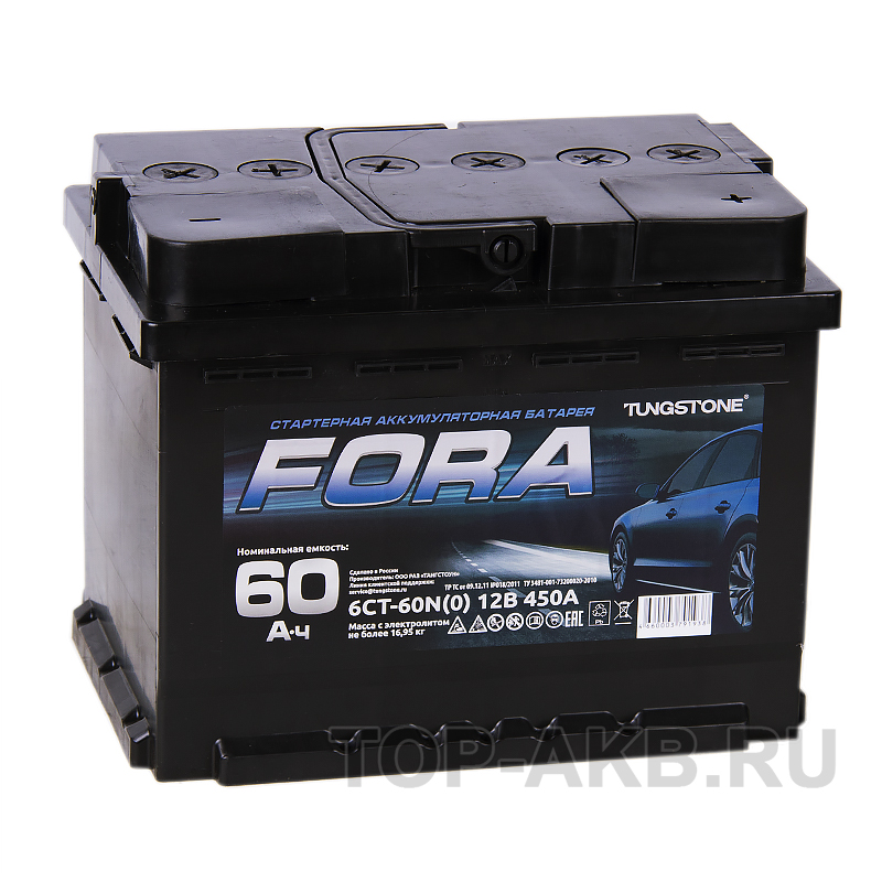 Автомобильный аккумулятор FORA 60R 450А 242x175x190
