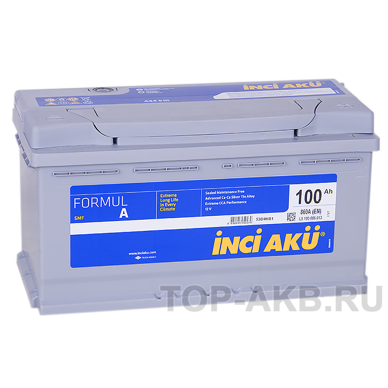 Автомобильный аккумулятор INCI AKU 100R 860A 353x175x190