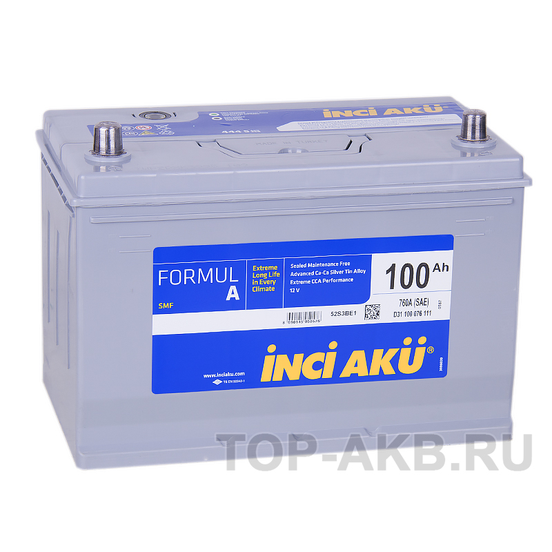 Автомобильный аккумулятор INCI AKU ASIA 100L 760A 306x173x225