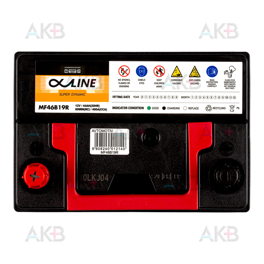 Автомобильный аккумулятор Alphaline SD 46B19R 44L 400A 186x127x220