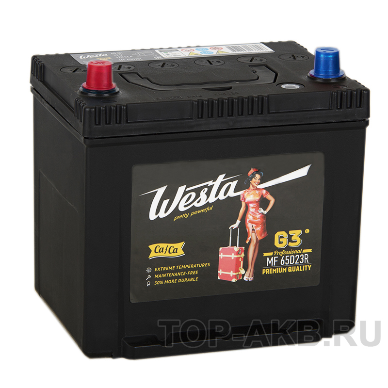 Автомобильный аккумулятор Westa 65D23R (60L 520A 232x173x225)