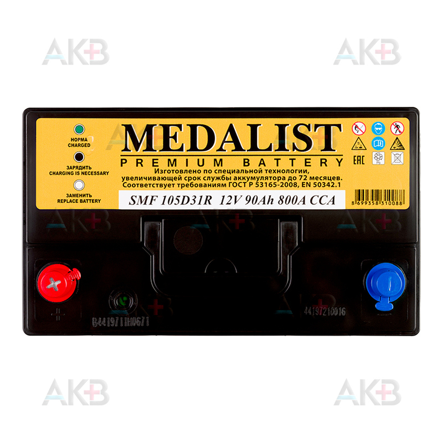 Автомобильный аккумулятор Medalist 105D31R (90L 780A 306x173x225)