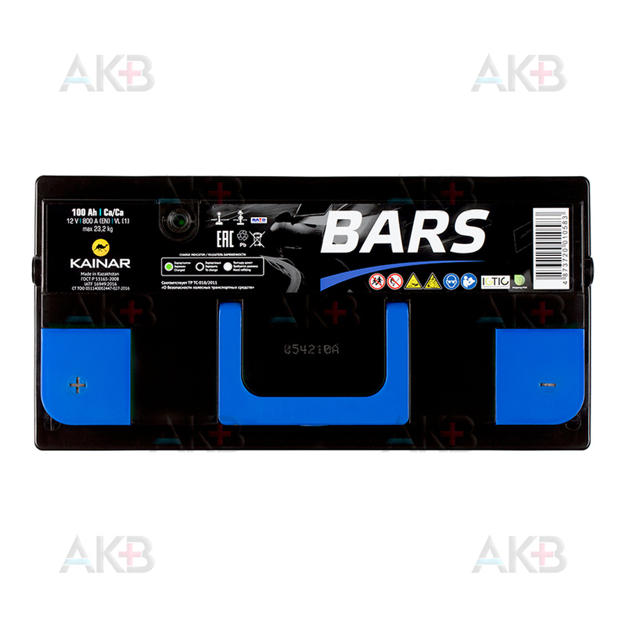Автомобильный аккумулятор BARS 6СТ-100 АПЗ п.п. 100Ач 800A (353x175x190)