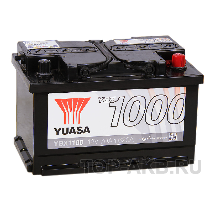 Автомобильный аккумулятор YUASA YBX1100 70 Ач обр. пол. 620А (278x175x175) низк.