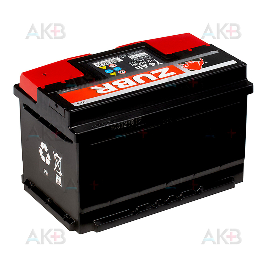 Автомобильный аккумулятор ZUBR Ultra 74R 710A (278x175x175) низкий