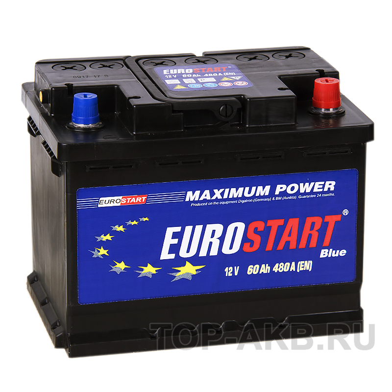 Автомобильный аккумулятор Eurostart 60R (480А 242x175x190)