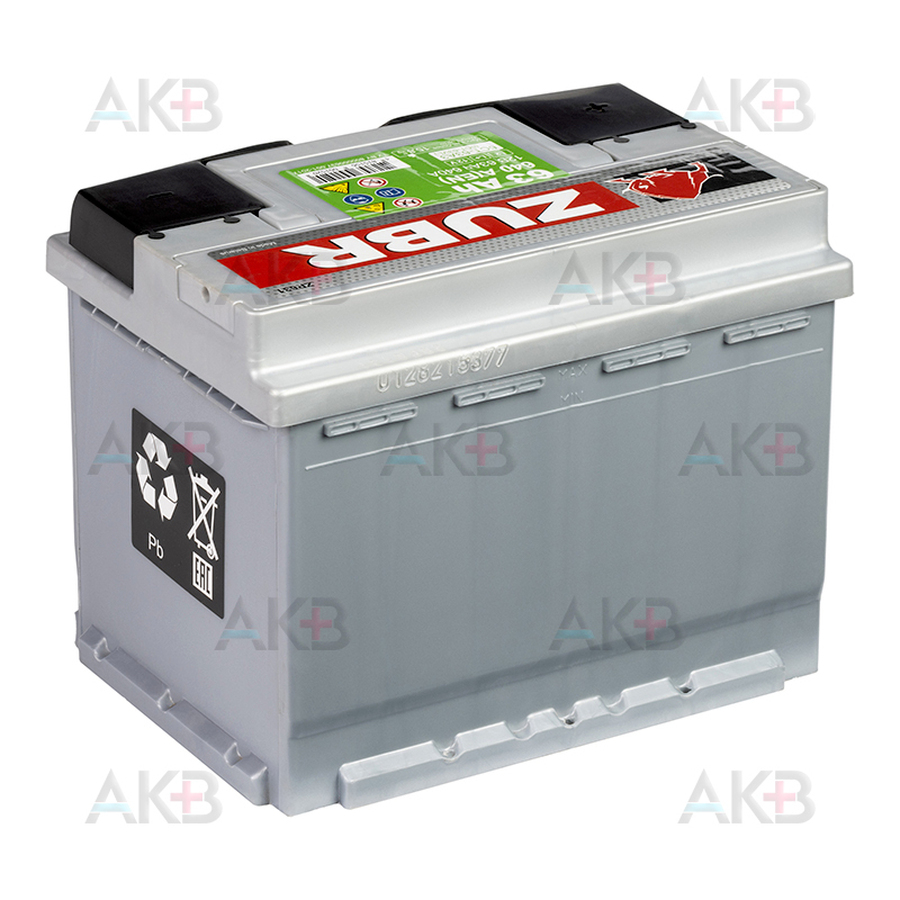 Автомобильный аккумулятор ZUBR Premium 63L 640A (242x175x190)