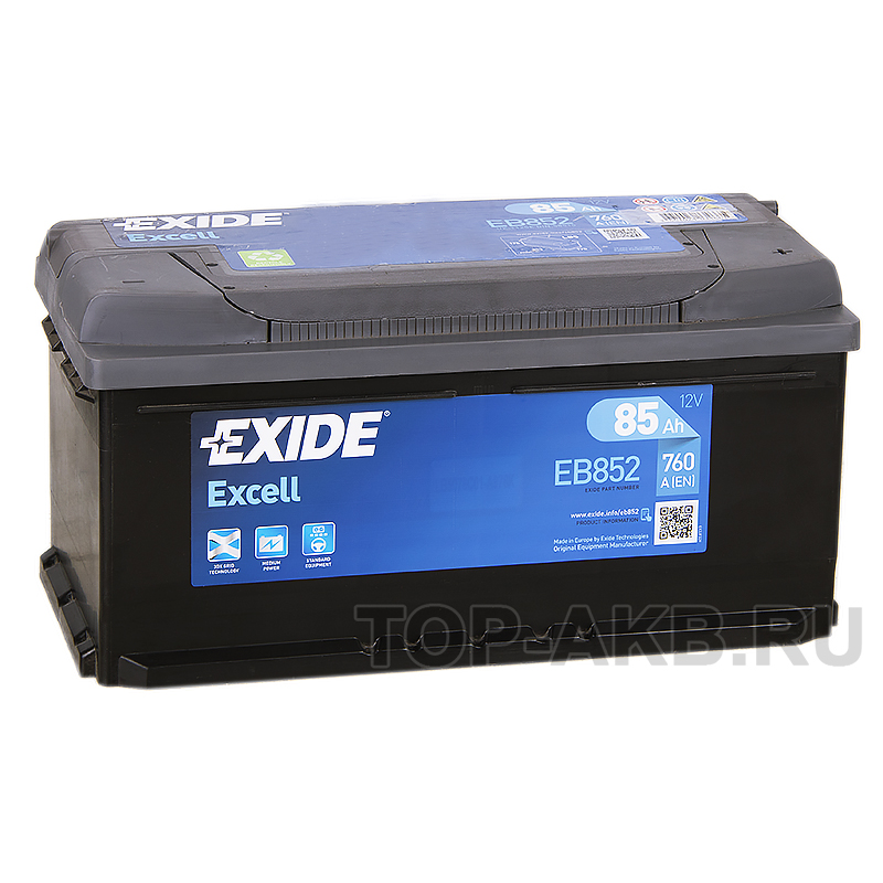 Автомобильный аккумулятор Exide Excell 85R (760A 353x175x175) EB852
