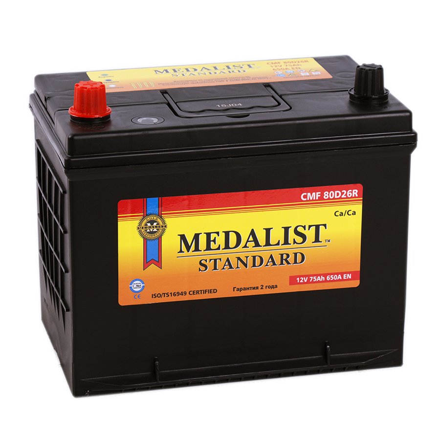 Автомобильный аккумулятор Medalist Standard 80D26R (75L 650A 256х176х223)
