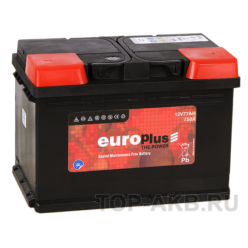 Автомобильный аккумулятор Europlus 77R 750A (278x175x190) 111077