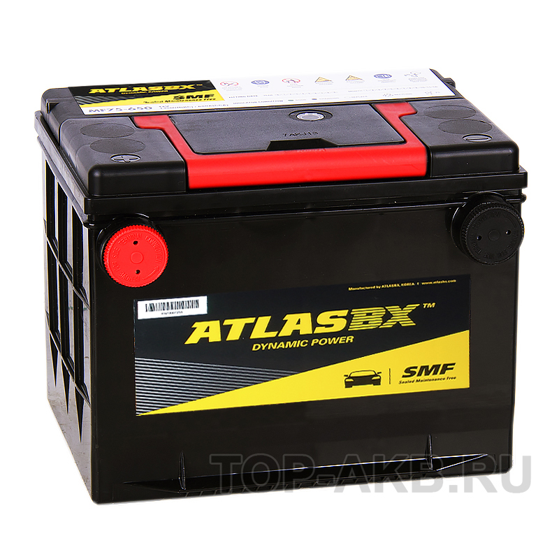 Автомобильный аккумулятор Atlas Dynamic Power MF75-630 (75L 630A 230x175x186) боковые клеммы