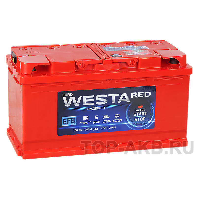 Автомобильный аккумулятор Westa RED EFB 100R 900A (353x175x190)