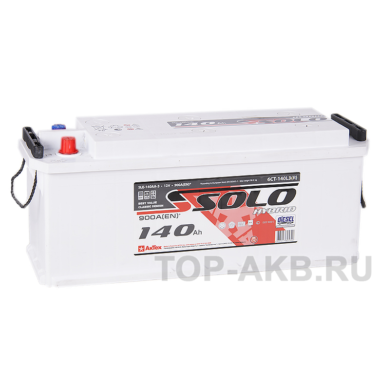 Автомобильный аккумулятор SOLO 140 рус (900A 514х175х210)