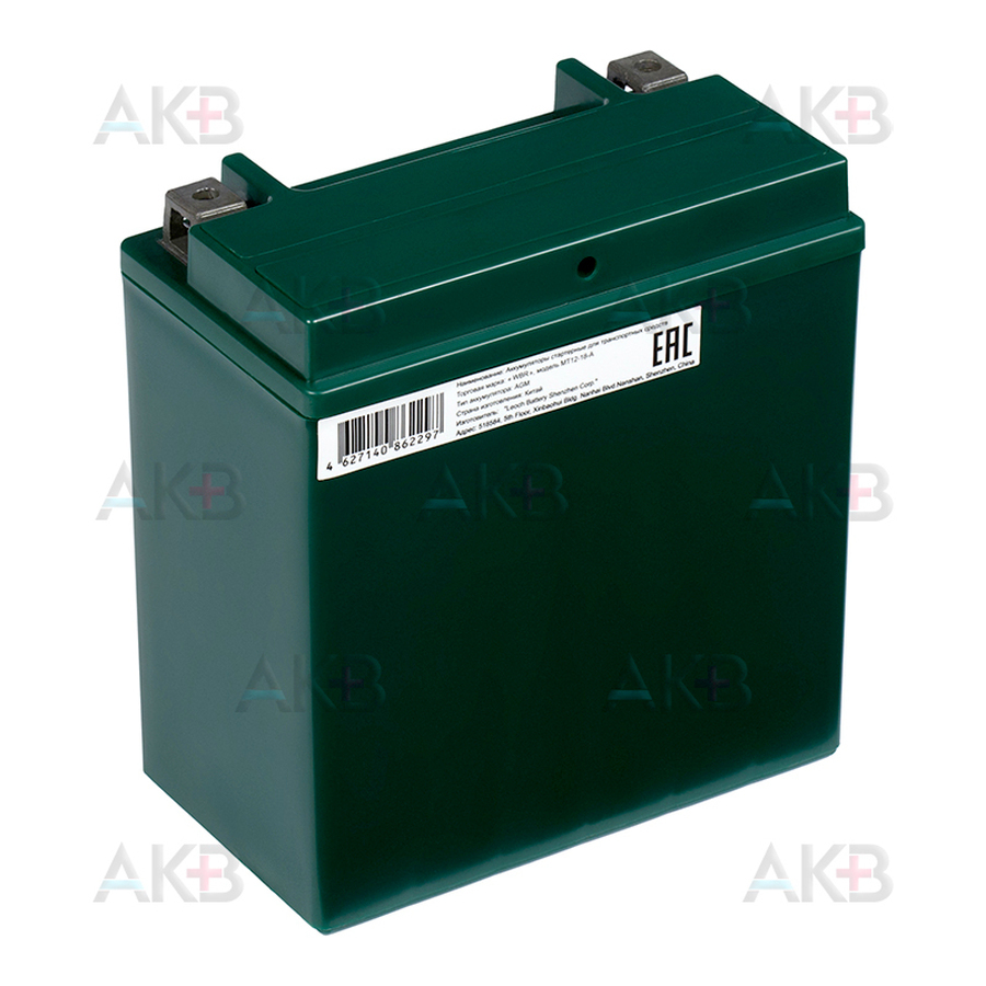 Мото аккумулятор WBR MT12-18-A AGM 18 Ач 230А прямая пол. (150x87x161) YTX20H-BS