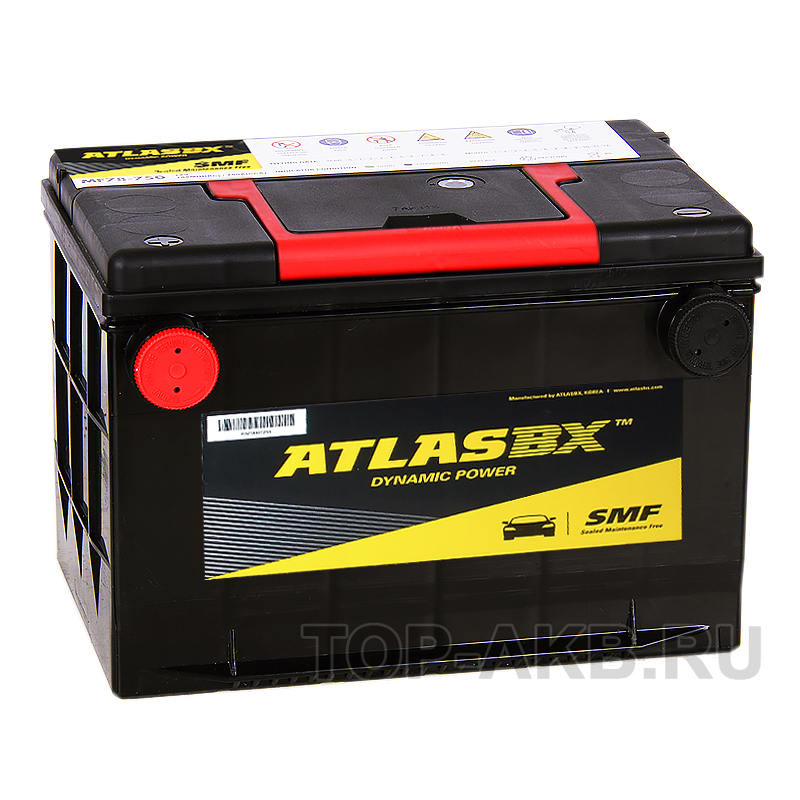 Автомобильный аккумулятор Atlas Dynamic Power MF78-670 (70L 670A 261x175x200) боковые клеммы