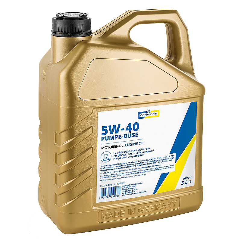 Грузовой аккумулятор Cartechnic 5W-40 5L (4027289019765) дизель VW 502.00