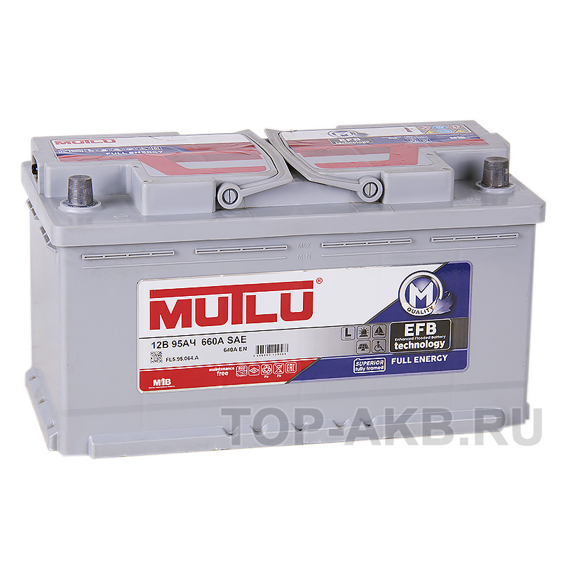 Автомобильный аккумулятор Mutlu Mega EFB 95R 640A 353x175x190
