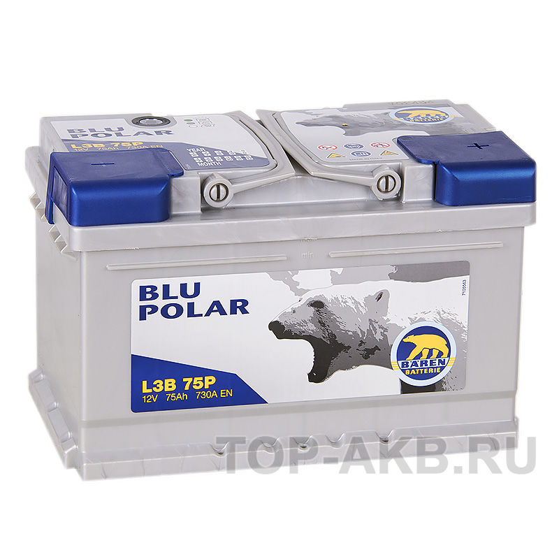 Автомобильный аккумулятор Baren Polar Blu 75R 730A 278x175x175 (L3B75P)