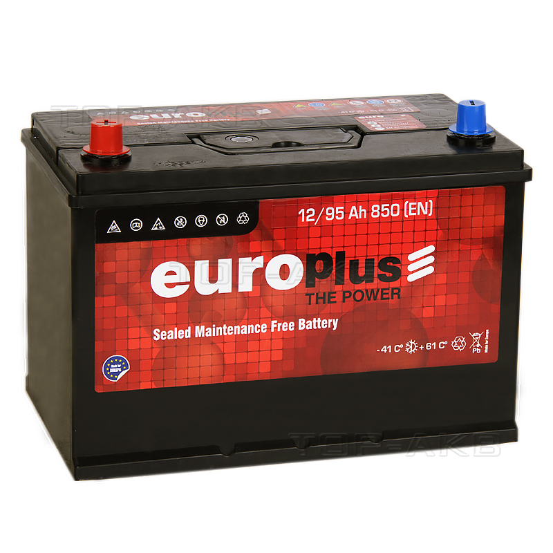 Автомобильный аккумулятор Europlus Asia 95L (850А 301x175x220) D31 прям.
