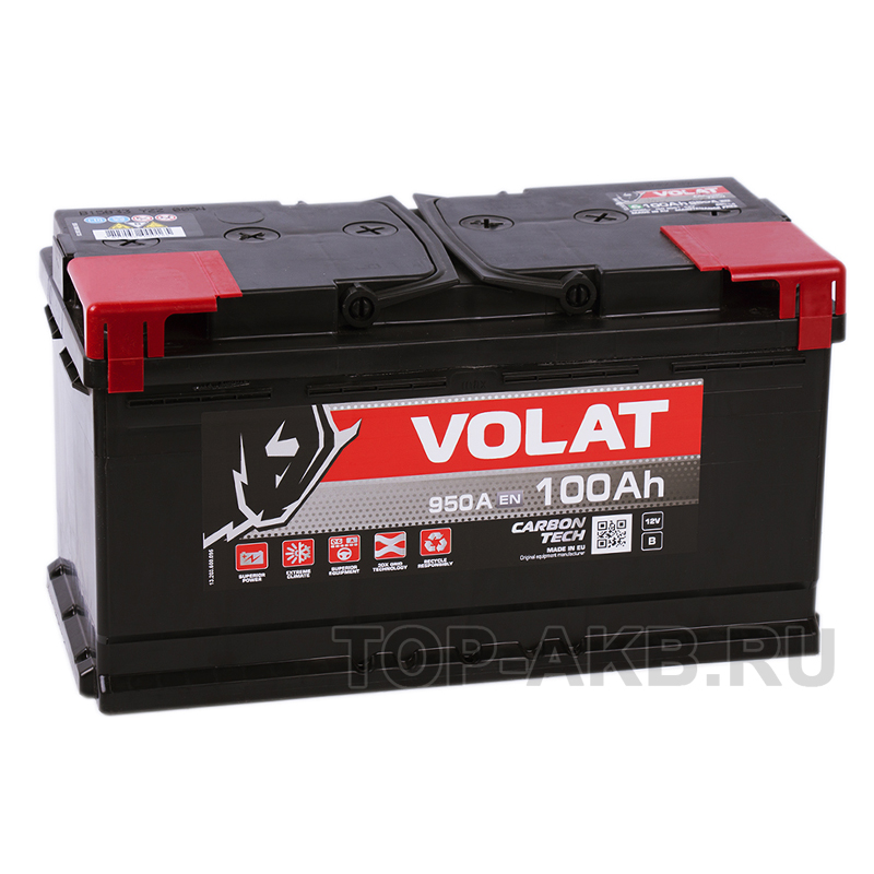 Автомобильный аккумулятор Volat 100L (950A 353x175x190)