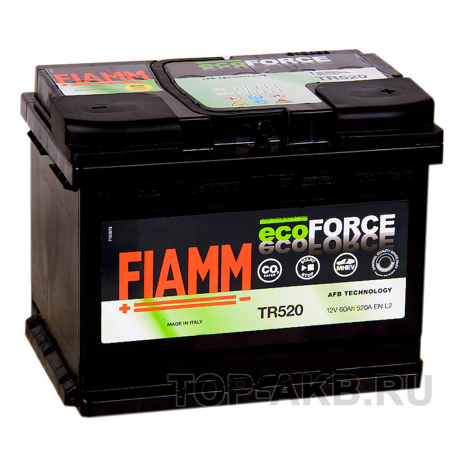 Автомобильный аккумулятор Fiamm Ecoforce AFB 60R 520A (242x175x190) EFB Start-Stop TR520