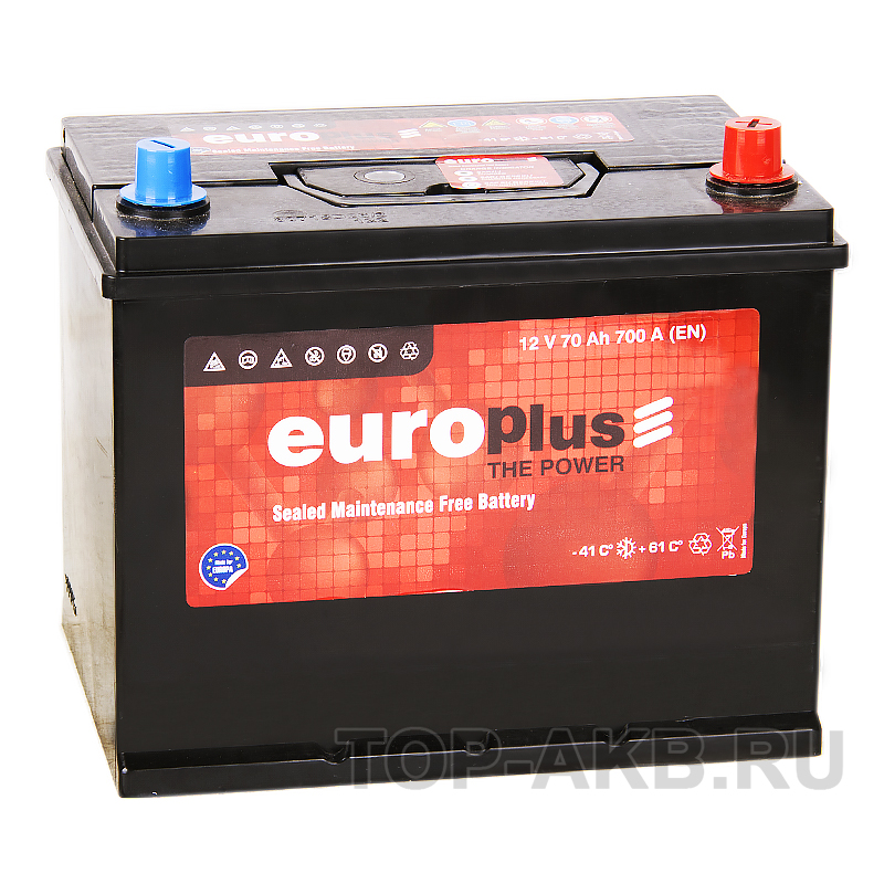 Автомобильный аккумулятор Europlus Asia 70R 700A (261x175x220) D26 обр.