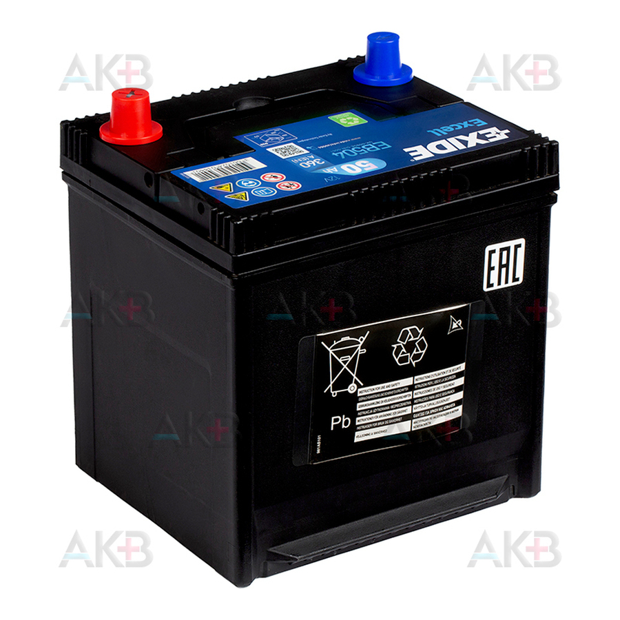 Автомобильный аккумулятор Exide Excell 50R (360A 207x170x220) EB504