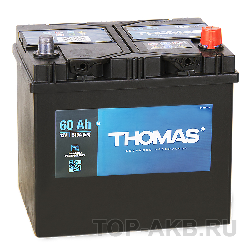 Автомобильный аккумулятор Thomas Asia 60R 510A 232x173x225