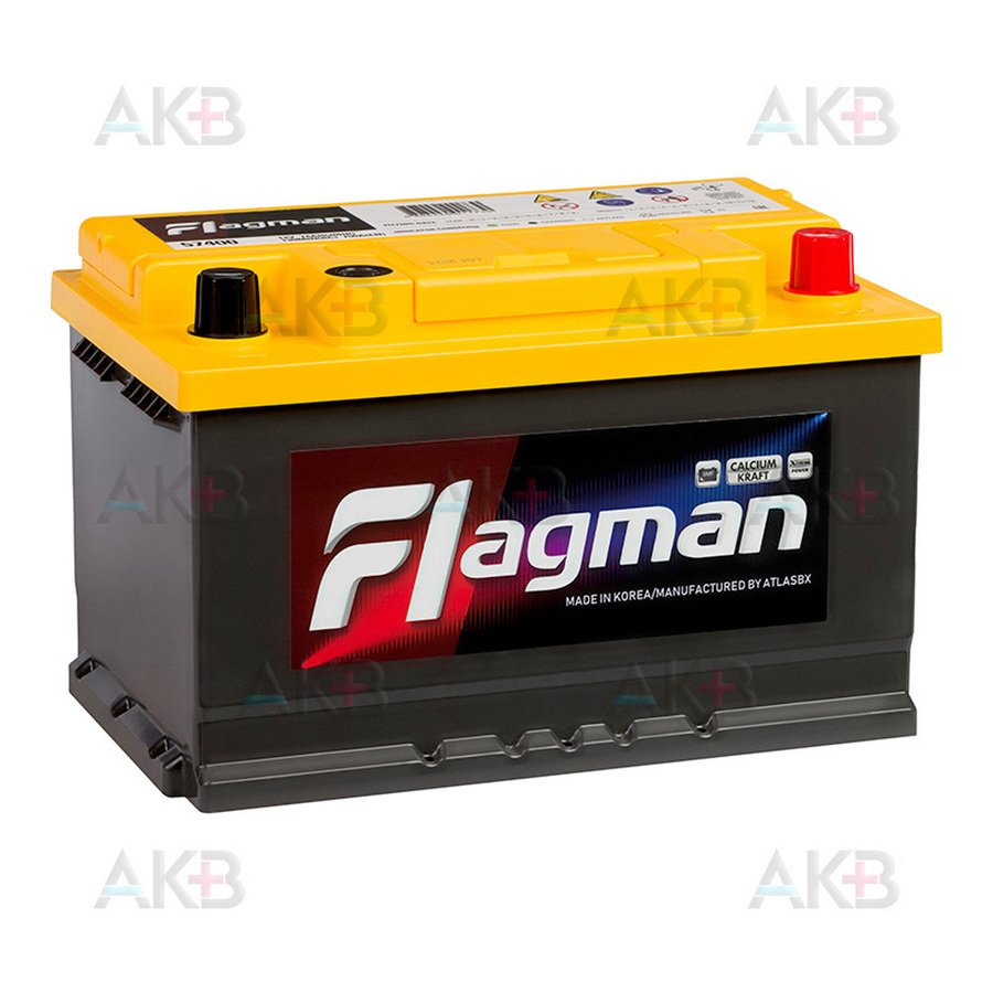 Автомобильный аккумулятор Flagman 74R LB3 750A (278x175x175) 57400
