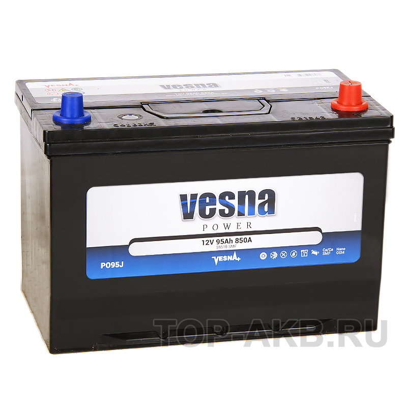 Автомобильный аккумулятор Vesna Power 95R (850A 306x173x225) 415295 59518