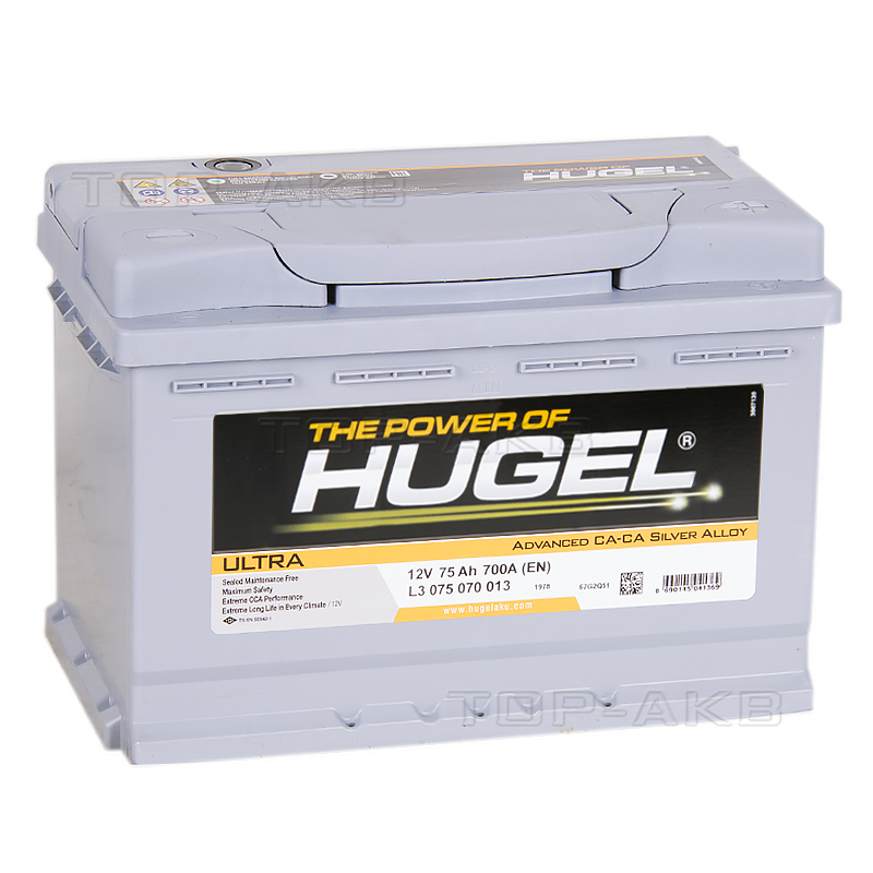 Автомобильный аккумулятор Hugel Ultra 75R 700A (278x175x190) L3 075 070 013