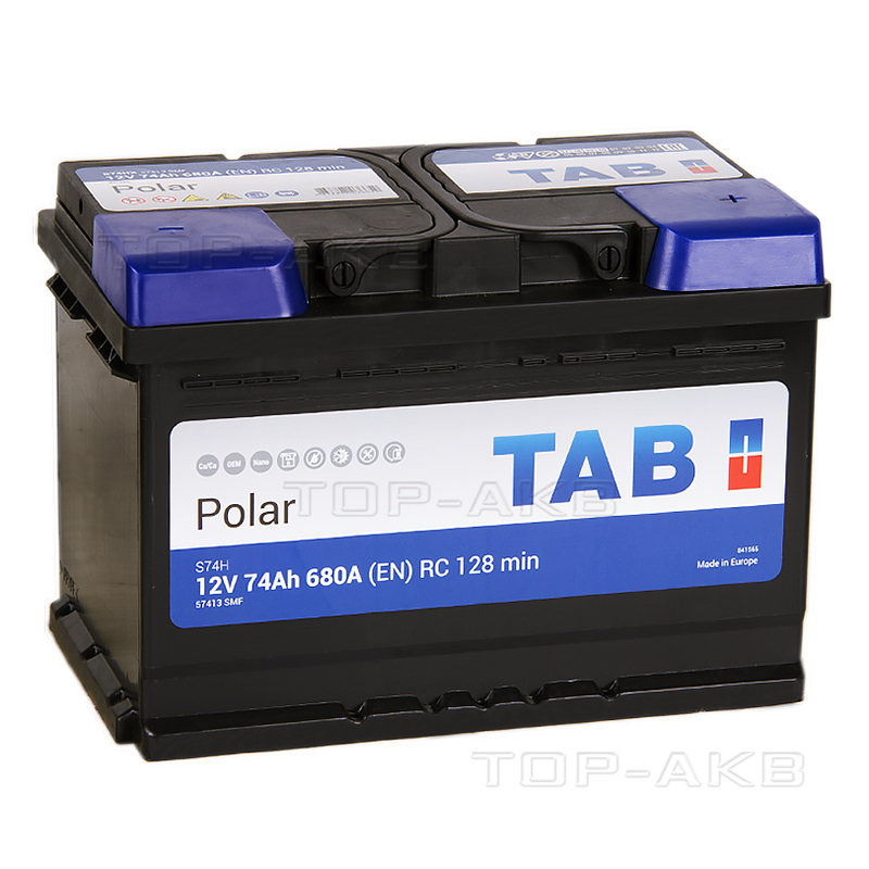 Автомобильный аккумулятор Tab Polar S 74R (680A 278x175x190) 246074 57412
