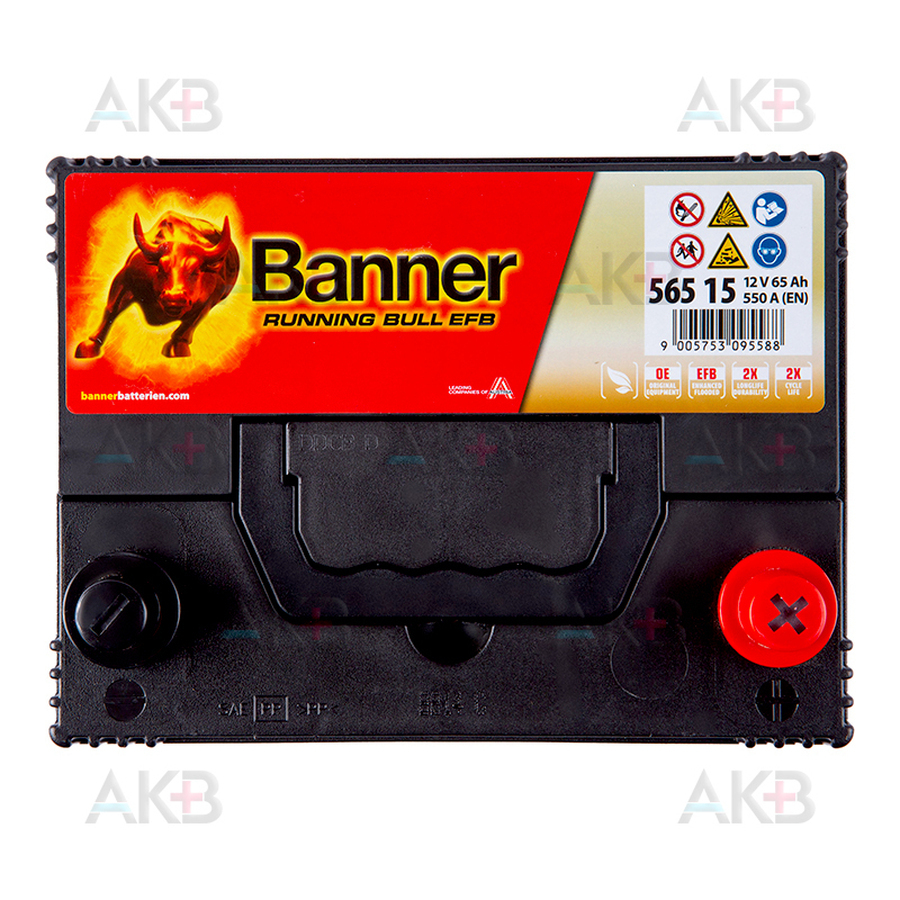 Автомобильный аккумулятор Banner Running Bull EFB Start-Stop (565 15) 65R 550A 232x173x225