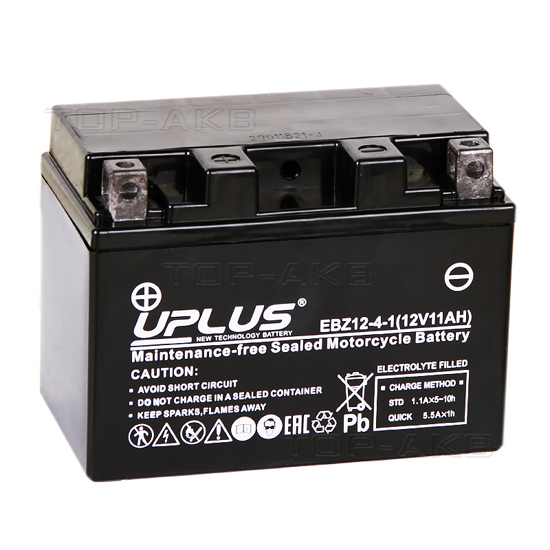 Мото аккумулятор Uplus EBZ12-4-1 12V 11Ah 210А прям.пол. (150x87x110) Super Start AGM