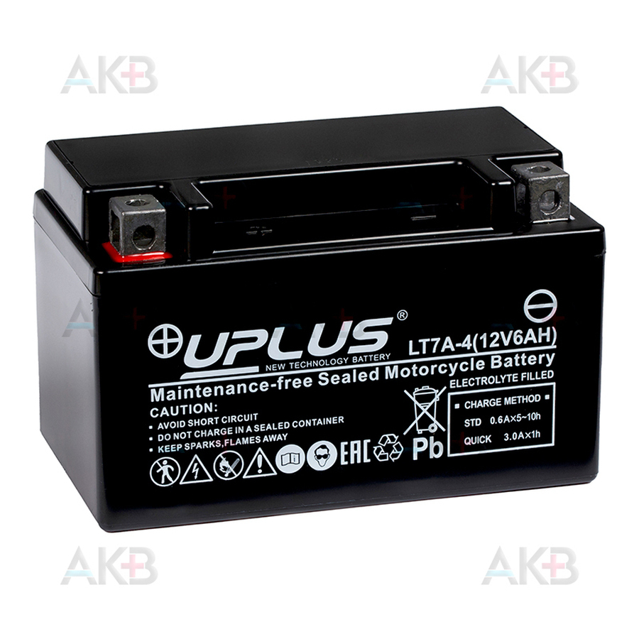Мото аккумулятор Uplus LT7A-4 12V 6Ah 90А прям. пол. (150x87x93) Super Start AGM