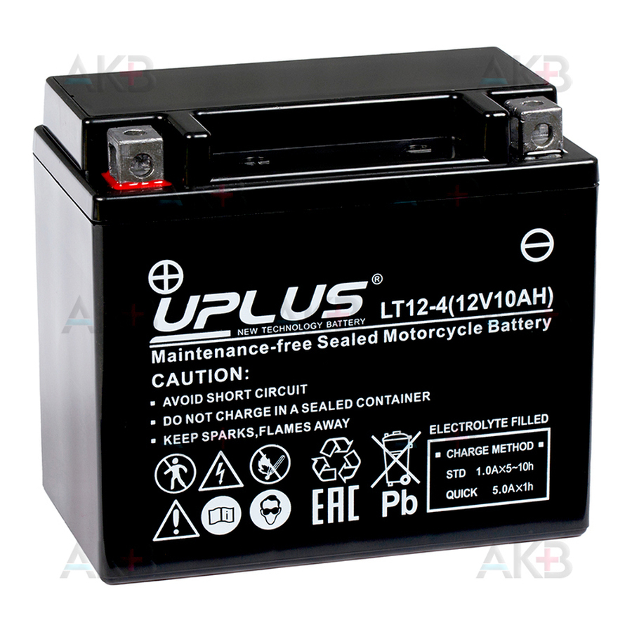 Мото аккумулятор Uplus LT12-4 12V 10Ah 180А прям. пол. (150x87x130) Super Start AGM