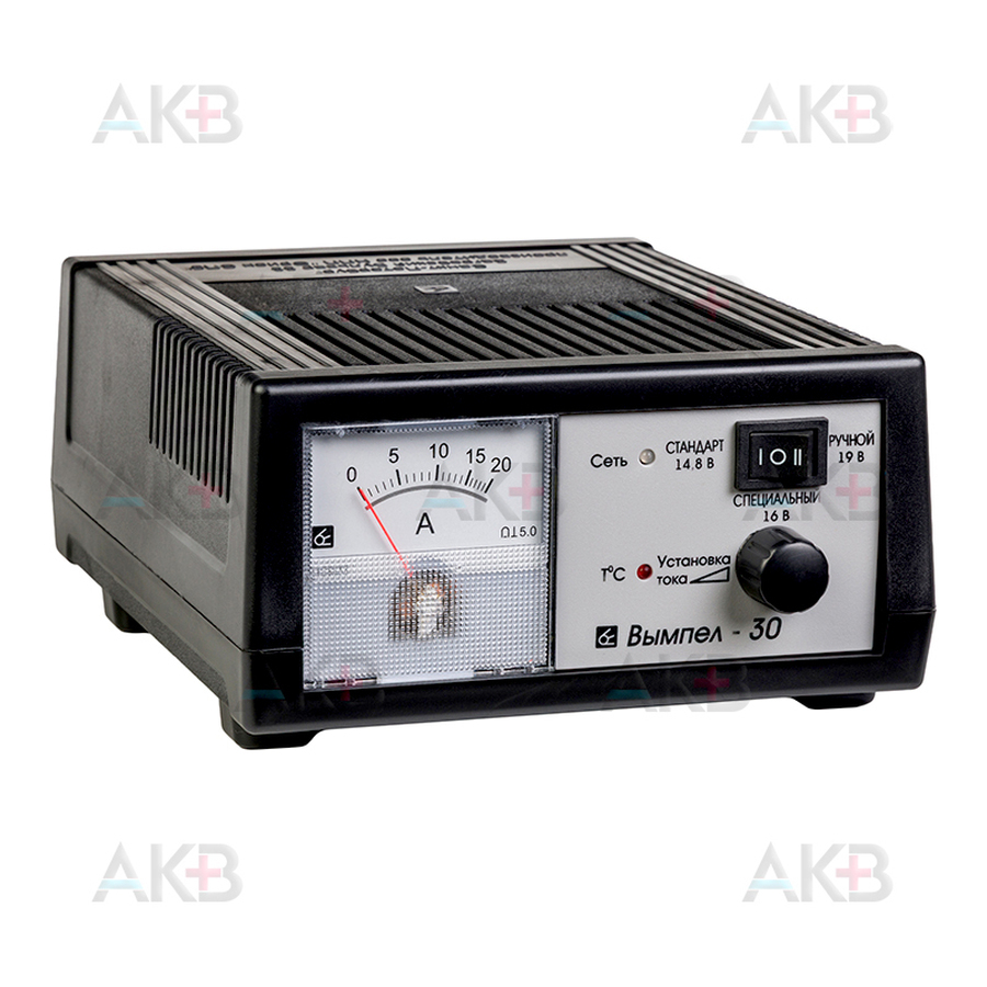 Зарядное устройство Вымпел 30 (автомат, 0-20А, 3 режимн., стрелочный амперм 14,8В/16В/19В)