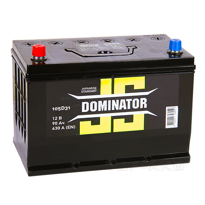 Автомобильный аккумулятор Dominator (JIS) 90 Ач 630А прямая пол. (300x172x223)