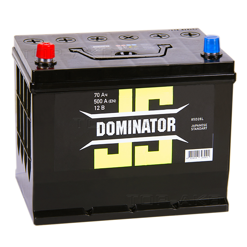 Автомобильный аккумулятор Dominator (JIS) 70 Ач 500А прямая пол.(260x173x225)