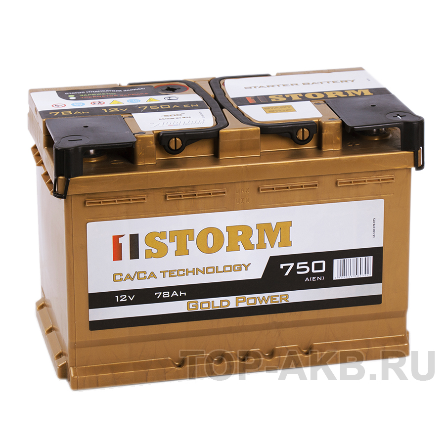 Автомобильный аккумулятор Storm Gold 78R 750A 278x175x190