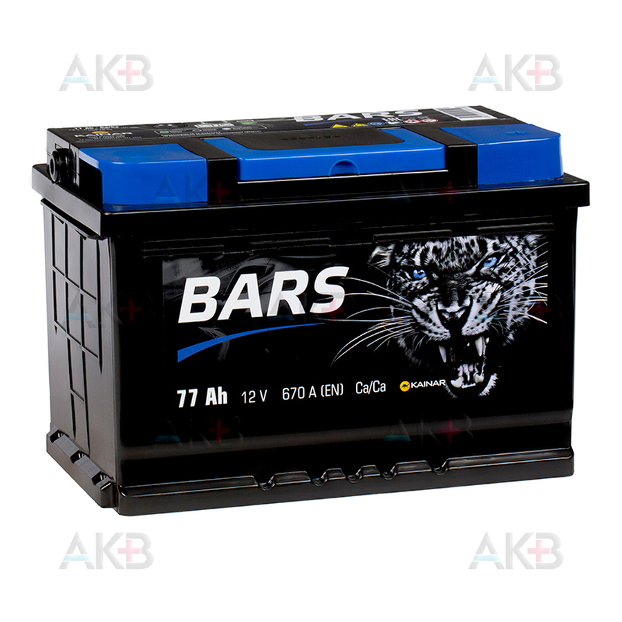 Автомобильный аккумулятор BARS 6СТ-77 АПЗ о.п. 77Ач 670A (278x175x190)