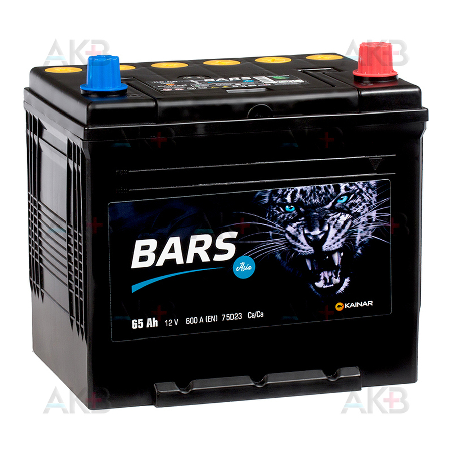 Автомобильный аккумулятор BARS Asia 6СТ-65 VL АПЗ о.п. 75D23L 65Ач 600A (232x173x225)